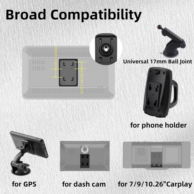 Epronic Extended Carplay Mount, 360° Flexible Windshield Dashboard Suction Cup Bracket Replacemect for 7" 9" 10.26" Inch Carplay Screen Android Auto Mount Car Baby Camera Monitor Phone Holder - Image 4